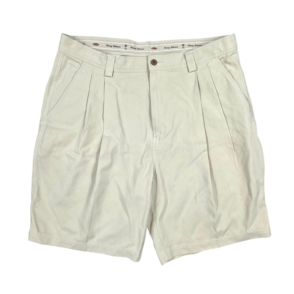 Tommy Bahama Schooner Pleated Shorts Mens 36 Khaki Sands T8135 New